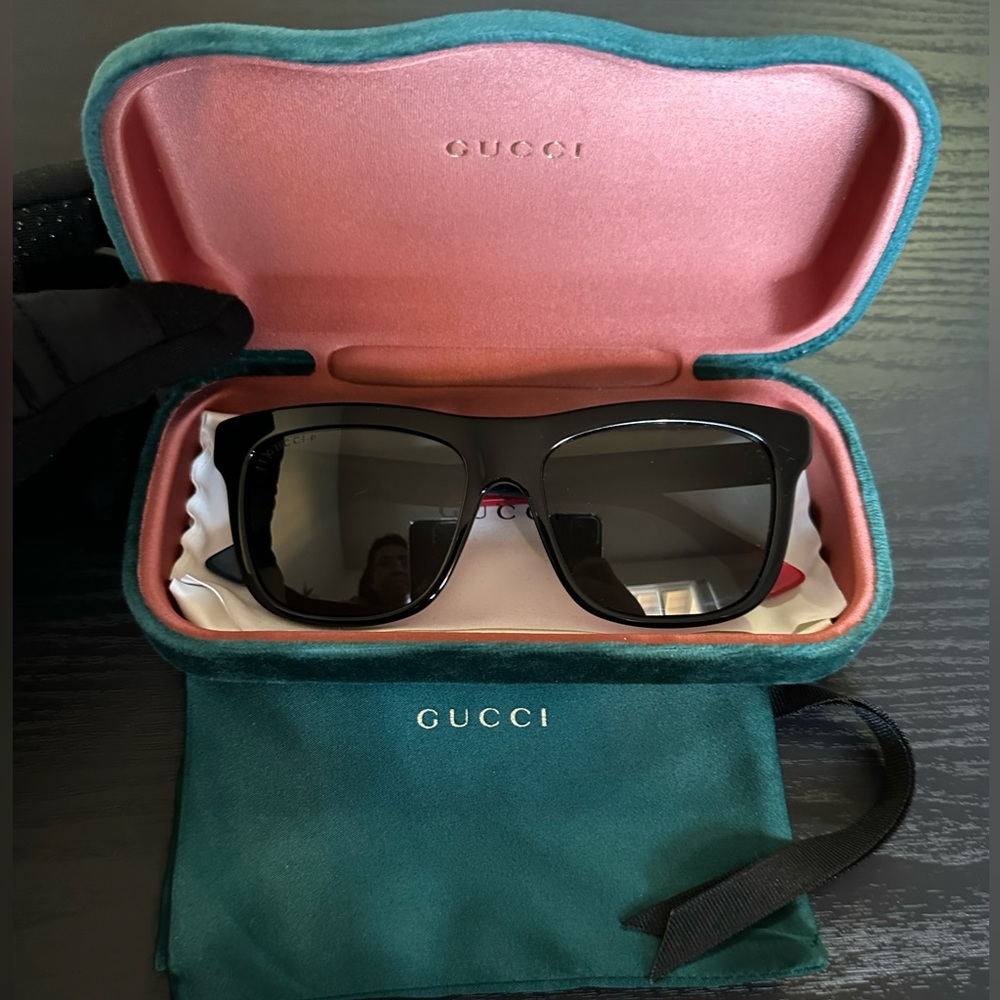 Gucci Polarized Square Black Sunglasses